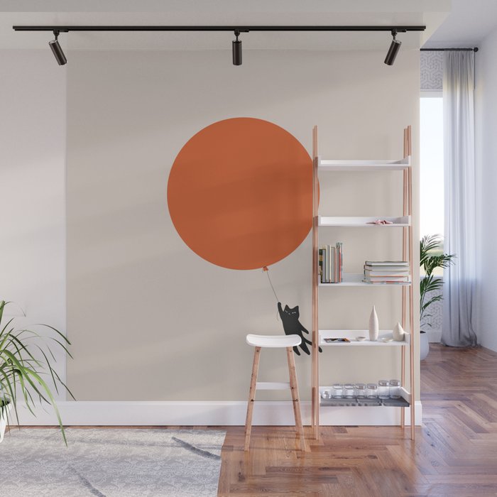 Cat Landscape 182: Sun Balloon Wall Mural Gallery Image 1