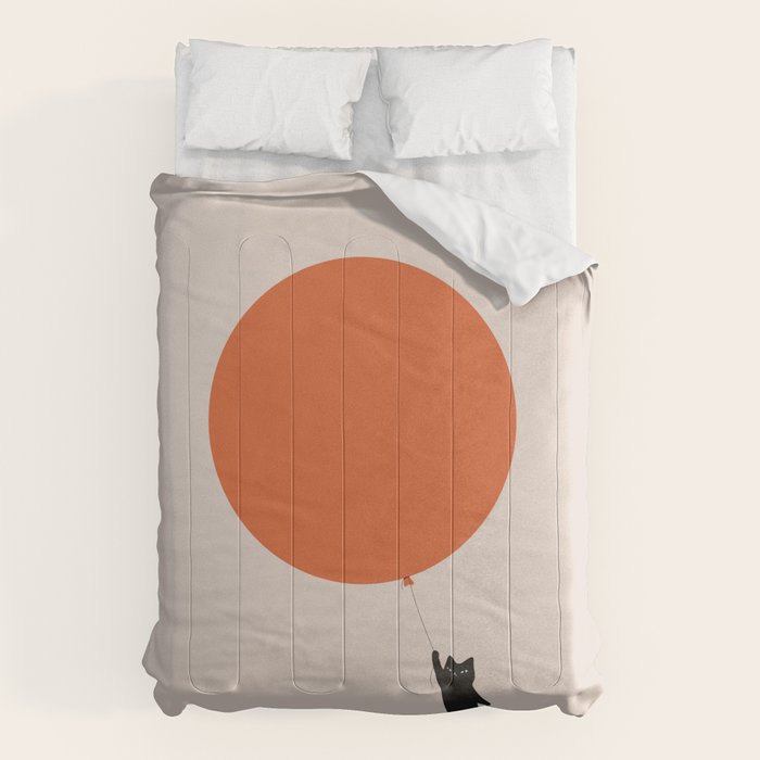 Cat Landscape 182: Sun Balloon Comforter Gallery Image 1