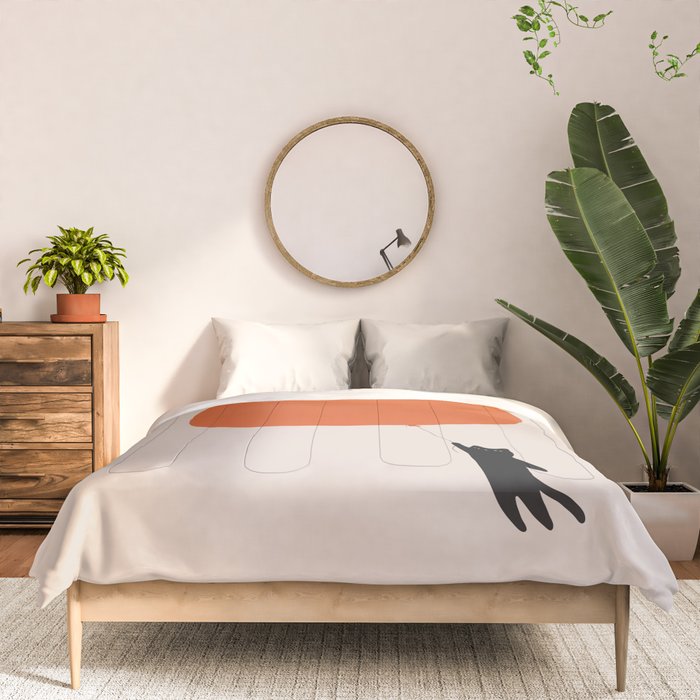 Cat Landscape 182: Sun Balloon Comforter Gallery Image 3