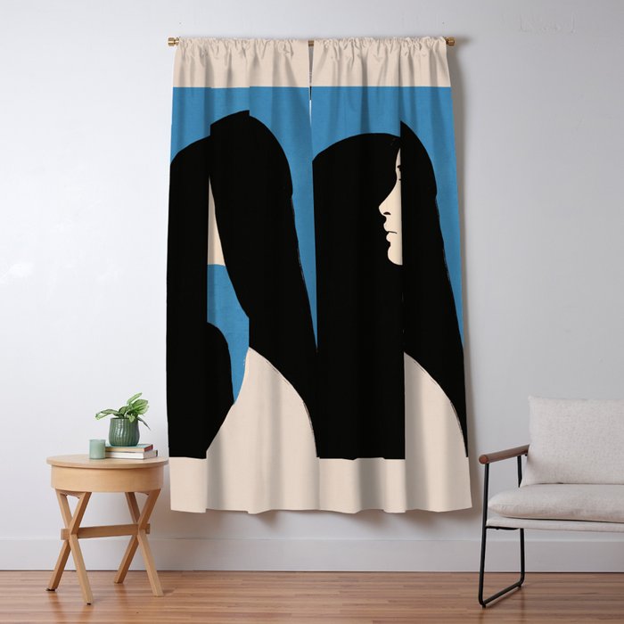 Girl Portrait 2 Window Curtain