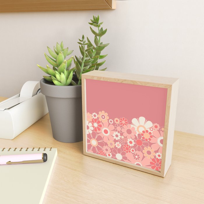 Retro Garden Flower Cuff Mauve Peach Vintage Contemporary Aesthetic Floral Pattern Mini Art Print Gallery Image 2