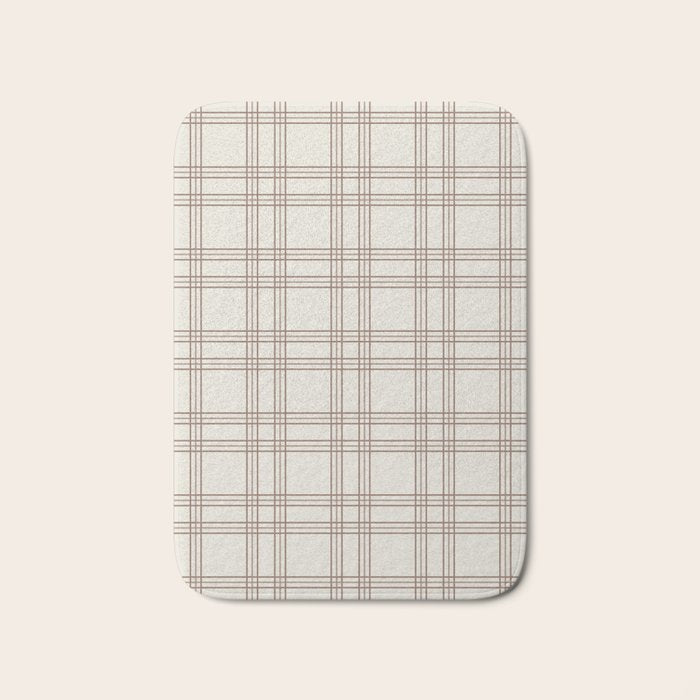 Brown And Cream Gingham Bath Mat Gallery Image 1