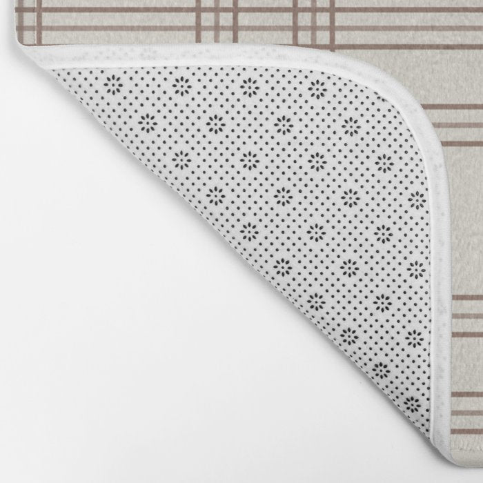 Brown And Cream Gingham Bath Mat Gallery Image 2