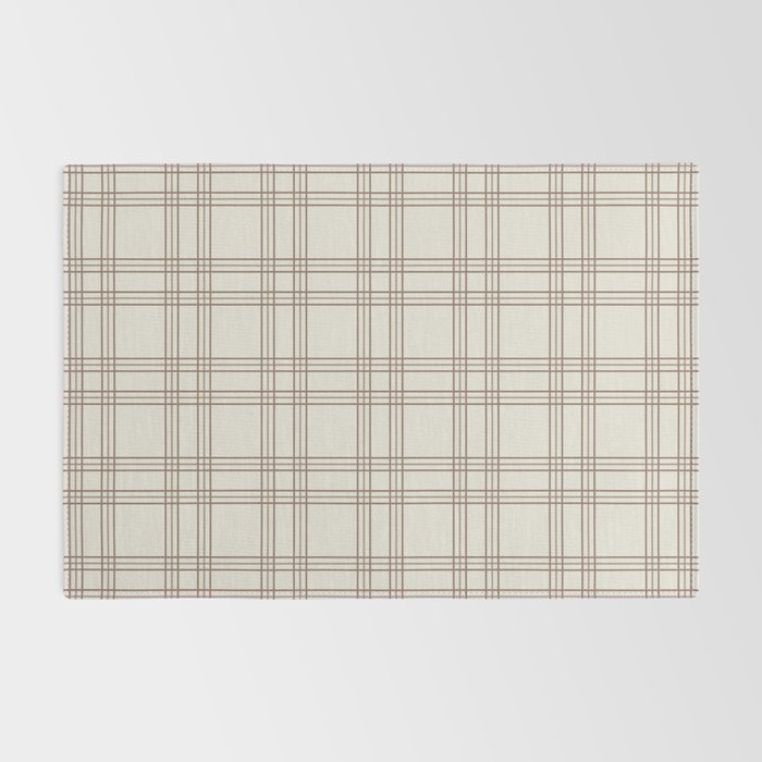 Brown And Cream Gingham Rug Gallery Image 2