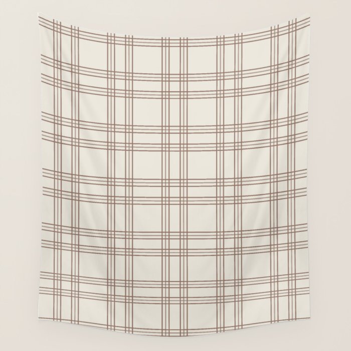 Brown And Cream Gingham Wall Tapestry Gallery Image 4