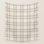Brown And Cream Gingham Wall Tapestry Gallery Image 4