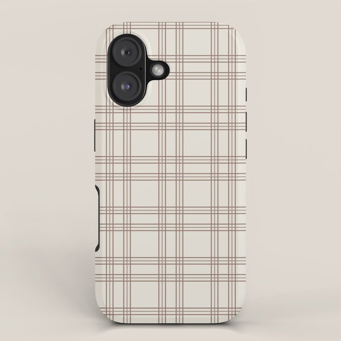 Brown And Cream Gingham iPhone Case Gallery Image 1