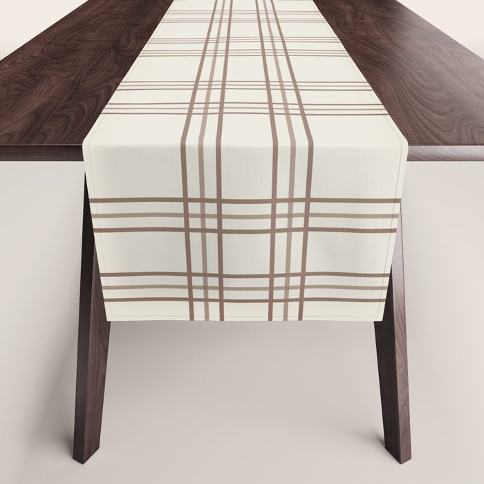 Brown And Cream Gingham Table Runner Gallery Image 1