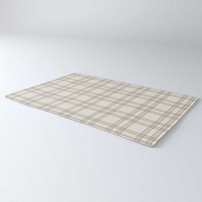 Brown And Cream Gingham Rug Gallery Image 3