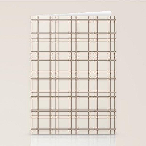 Brown And Cream Gingham Stationery Card Gallery Image 2