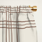 Brown And Cream Gingham Window Curtain Gallery Image 2