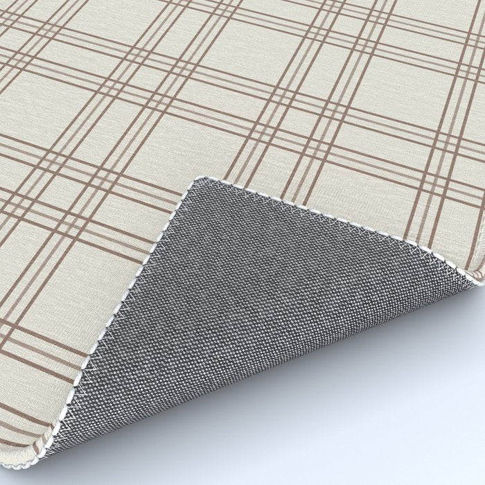 Brown And Cream Gingham Rug Gallery Image 4