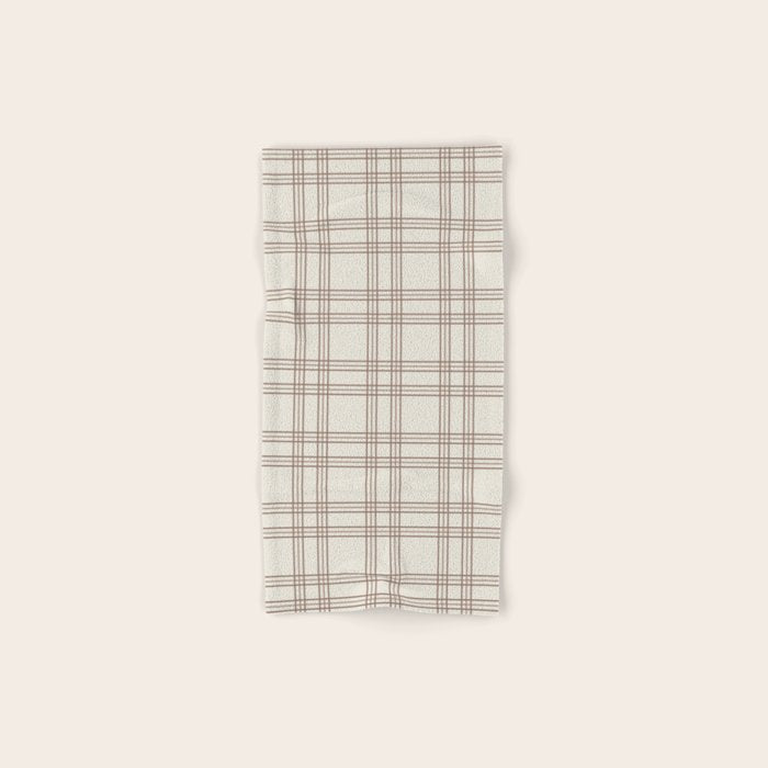 Brown And Cream Gingham Bath Towel Gallery Image 1