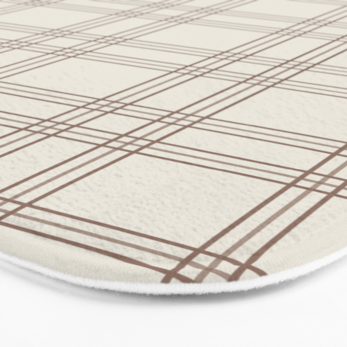 Brown And Cream Gingham Bath Mat Gallery Image 3