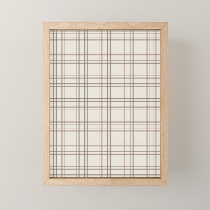 Brown And Cream Gingham Mini Art Print Gallery Image 1