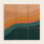 Waves On Sunset Hill | Waves Texture Design Wood Wall Art Gallery Image 1
