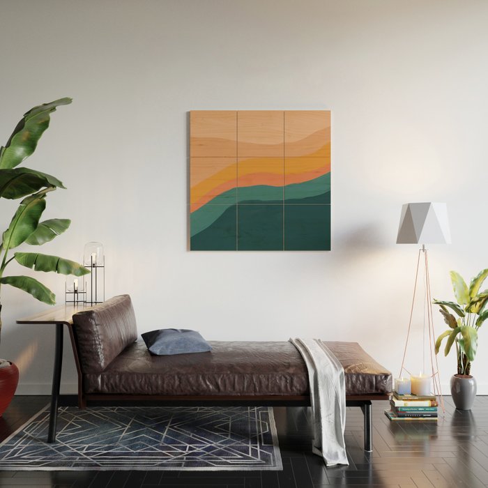 Waves On Sunset Hill | Waves Texture Design Wood Wall Art Gallery Image 2