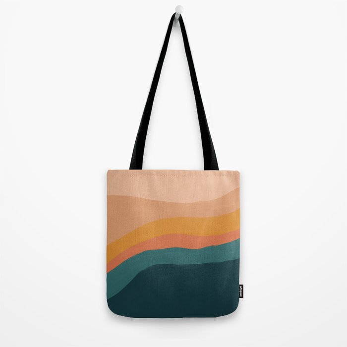 Waves On Sunset Hill | Waves Texture Design Tote Bag Gallery Image 2
