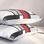 Mid Century Modern Color Blocks in Red, Gray, Black and White Pillow Sham Gallery Image 3