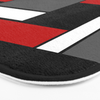 Mid Century Modern Color Blocks in Red, Gray, Black and White Bath Mat Gallery Image 3