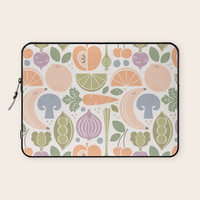 Fruits and Veggies 2025 Calendar Pastel Laptop Sleeve Gallery Image 1