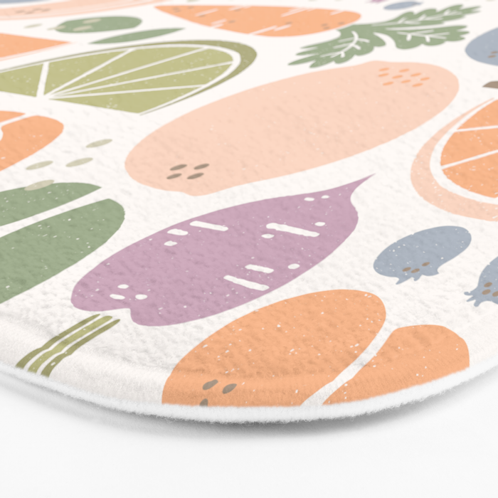 Fruits and Veggies 2025 Calendar Pastel Bath Mat Gallery Image 3