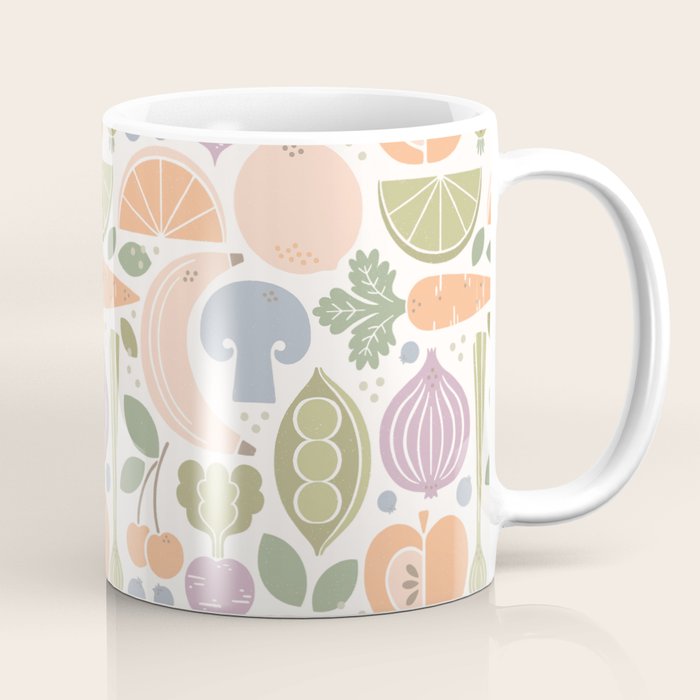 Fruits and Veggies 2025 Calendar Pastel Coffee Mug Gallery Image 1