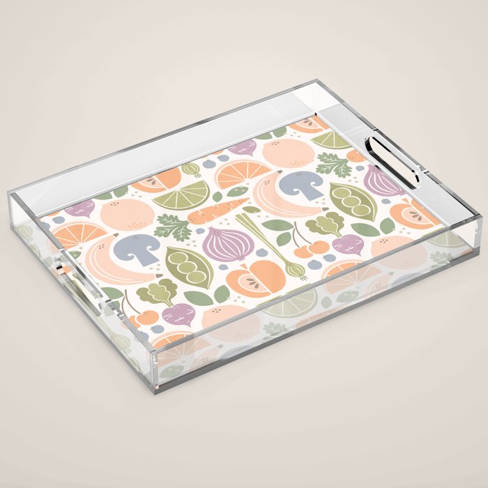 Fruits and Veggies 2025 Calendar Pastel Acrylic Tray Gallery Image 1