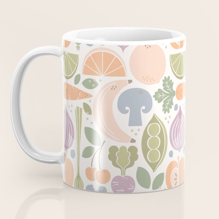 Fruits and Veggies 2025 Calendar Pastel Coffee Mug Gallery Image 3