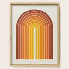 Gradient Arch IX Retro Orange Mid Century Modern Rainbow Serving Tray Gallery Image 1
