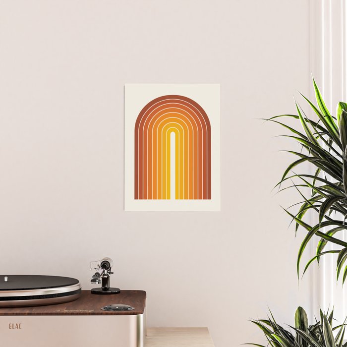 Gradient Arch IX Retro Orange Mid Century Modern Rainbow Poster Gallery Image 2