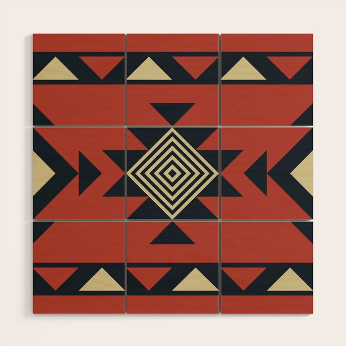 Aztec pattern Wood Wall Art