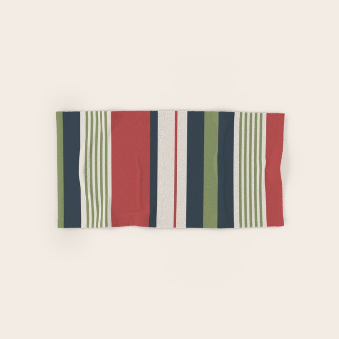 Modern Christmas Stripes 2025 Bath Towel Gallery Image 1