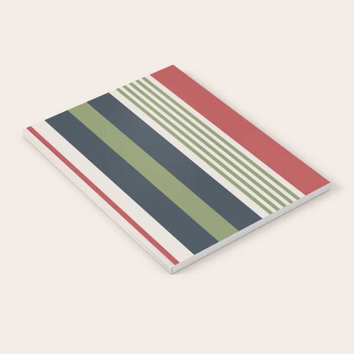 Modern Christmas Stripes 2025 Notebook Gallery Image 2