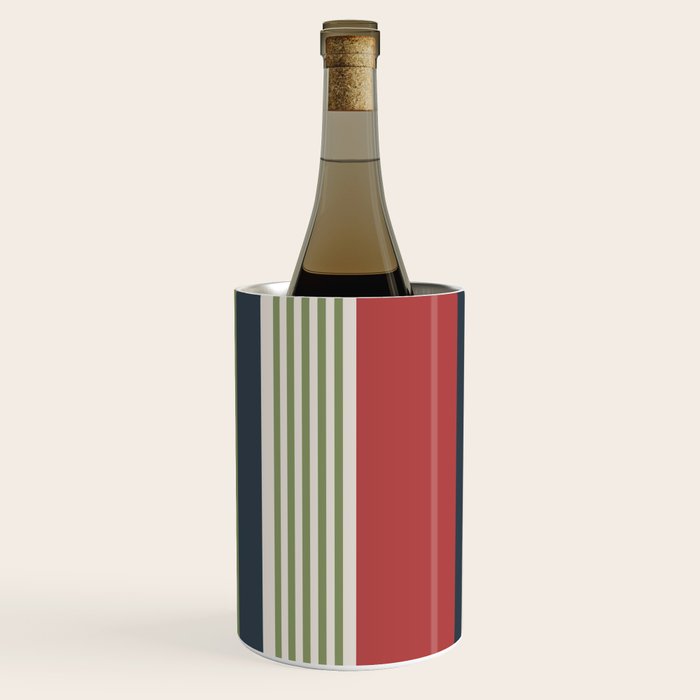 Modern Christmas Stripes 2025 Wine Chiller Gallery Image 2