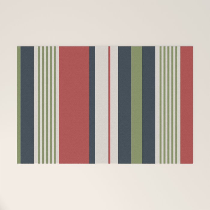 Modern Christmas Stripes 2025 Welcome Mat Gallery Image 1