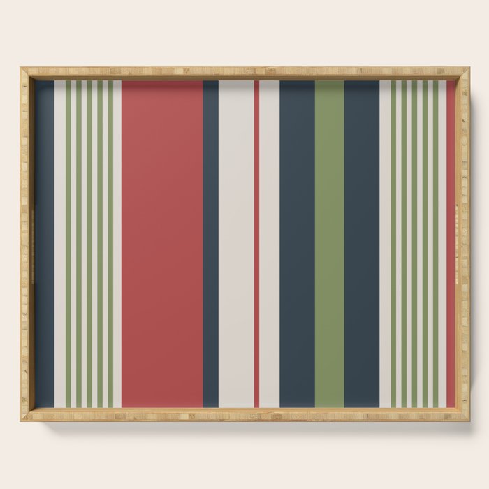 Modern Christmas Stripes 2025 Serving Tray Gallery Image 1