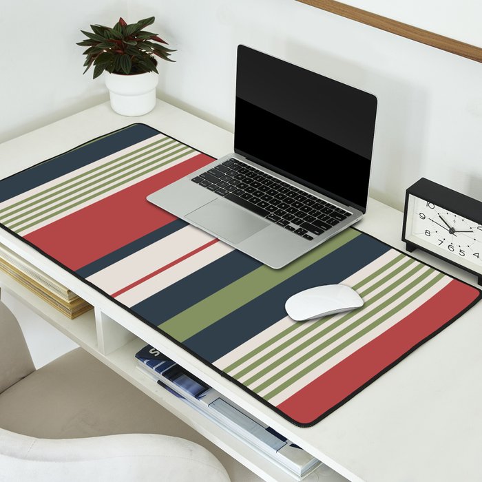 Modern Christmas Stripes 2025 Desk Mat Gallery Image 2
