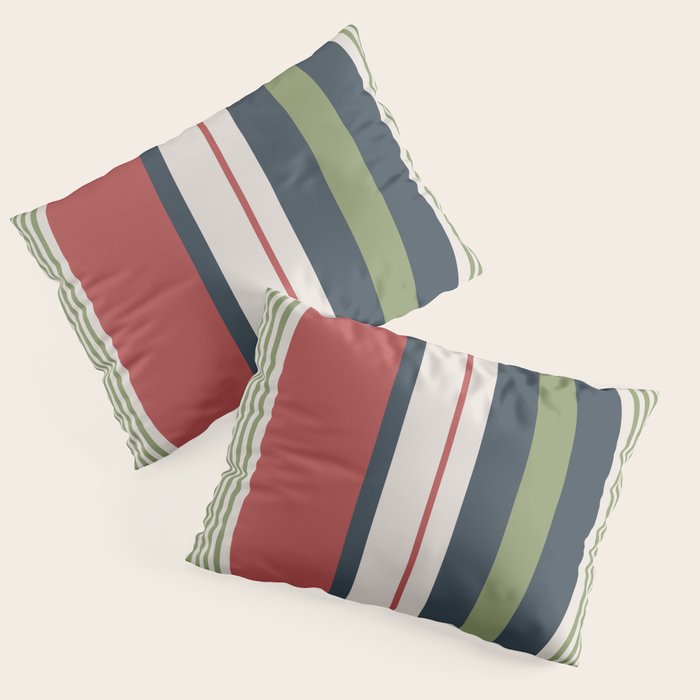 Modern Christmas Stripes 2025 Pillow Sham Gallery Image 3
