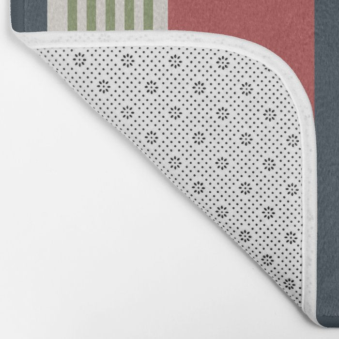 Modern Christmas Stripes 2025 Bath Mat Gallery Image 2