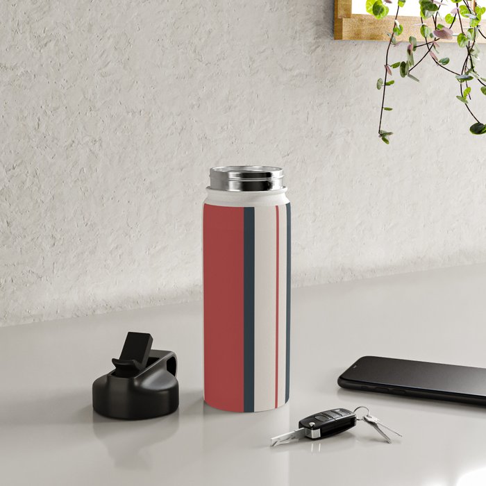 Modern Christmas Stripes 2025 Water Bottle Gallery Image 4