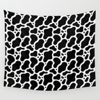 Abstract black and white water surface pattern Wall Tapestry Gallery Image 4
