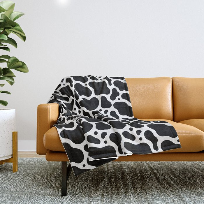 Abstract black and white water surface pattern Throw Blanket Gallery Image 1