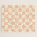 Checkers - peach pink and cream Jigsaw Puzzle Gallery Image 1