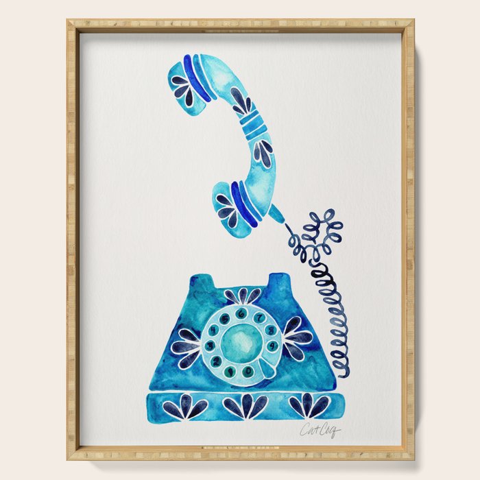 Vintage Rotary Phone - Blue Raspberry Serving Tray Gallery Image 1