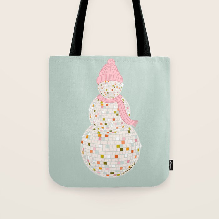Disco Ball Snowman Tote Bag Gallery Image 1