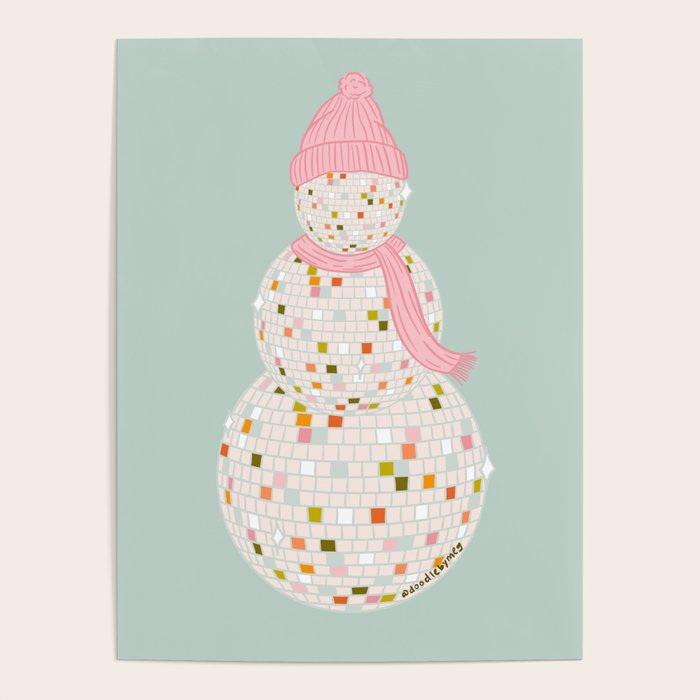 Disco Ball Snowman Poster Gallery Image 1