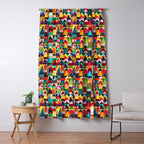 Abstract Geometric Mountains Window Curtain Gallery Image 5