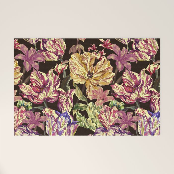 Watercolor Bloom In The Dark Welcome Mat