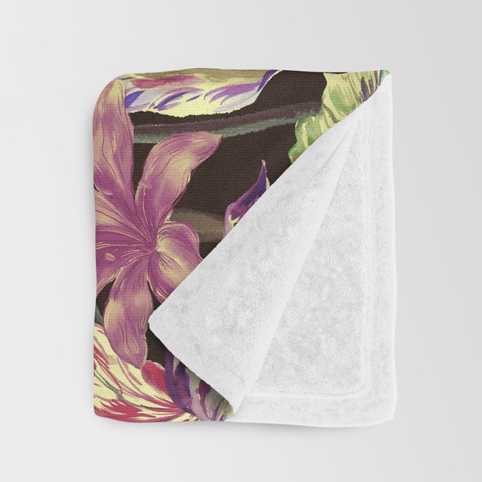 Watercolor Bloom in the Dark Throw Blanket Gallery Image 3